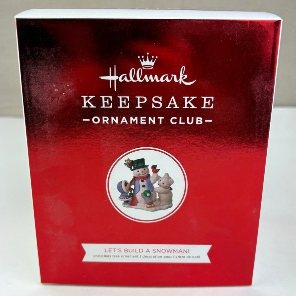 Hallmark 2018 LET'S BUILD A SNOWMAN Keepsake Club Member Ornament